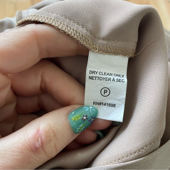 Ramy Brook Alec Front Tie Champagne Beige Satin Charmeuse Plunge Neck Jumpsuit S - Picture 9 of 11